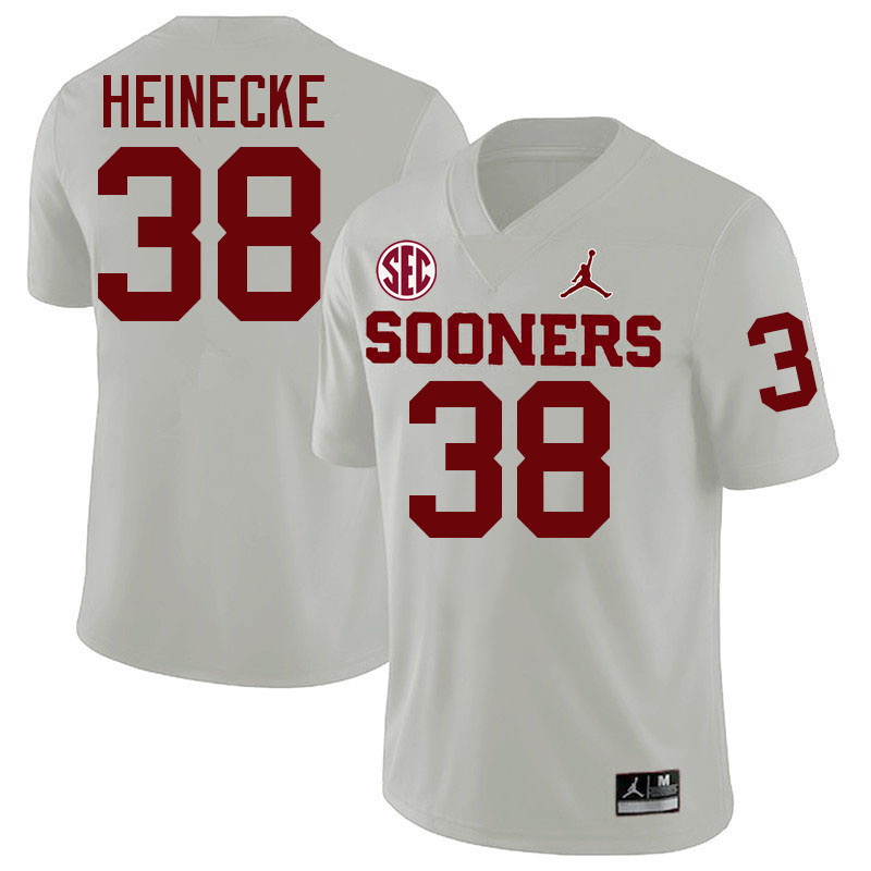 Oklahoma Sooners #38 Owen Heinecke College Football Jerseys,Uniforms-White